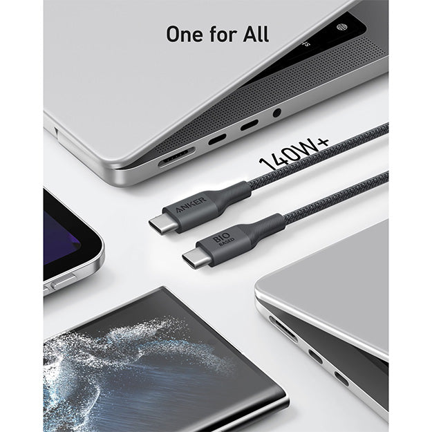 Anker 544 Bio-Based USB C To USB-C Cable Fast Charging 140W 0.9M Cable – Black