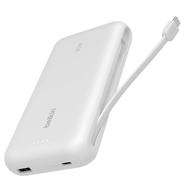 Belkin BoostCharge 20000 mAh PD 30 Watt USB-C Integrated Cable Power Bank