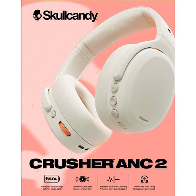 Cuffie Skullcandy Crusher ANC 2 – Bassi Sensoriali, Cancellazione Del Rumore, 50 Ore Di Autonomia E Alexa Integrata