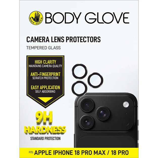 Body Glove Tempered Glass Camera Screen Protectors For Apple iPhone 18 PRO / 18 PRO MAX - Transparent