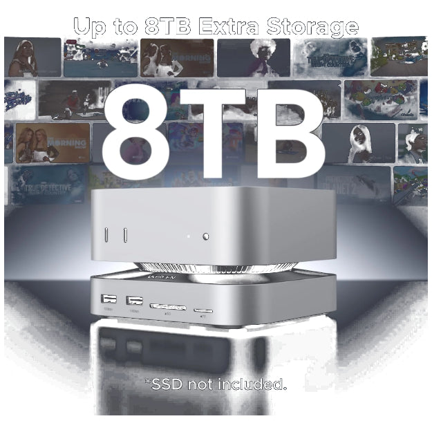 UGreen Mac Mini M4/M4 Pro Dock 11-in-1 With M.2 NVMe SSD Enclosure - Silver