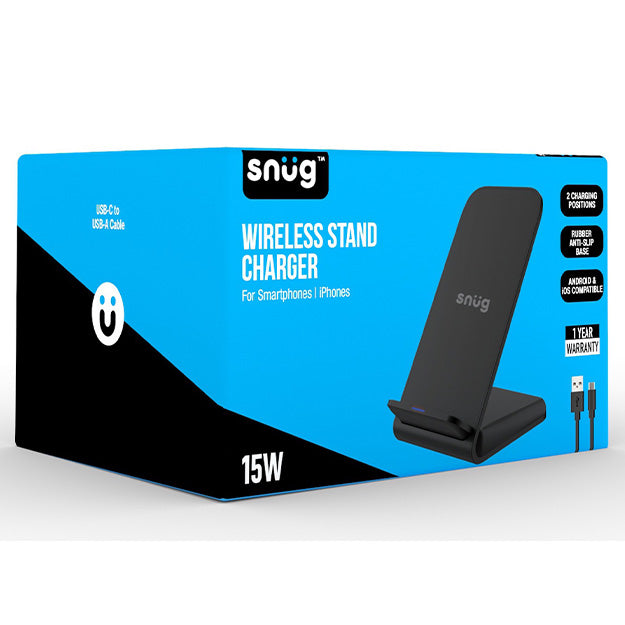 Snug Wireless Stand Charger For Smartphones And iPhones - Black
