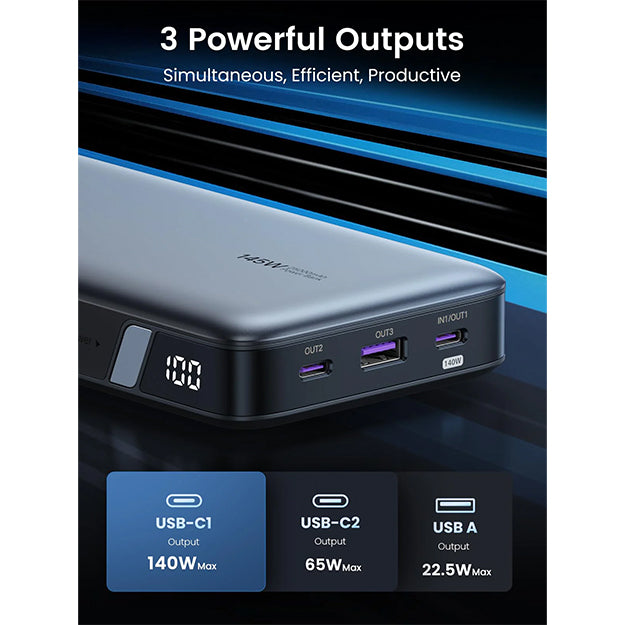 UGreen 25 000mAh 145W Nexode Power Bank - Space Grey