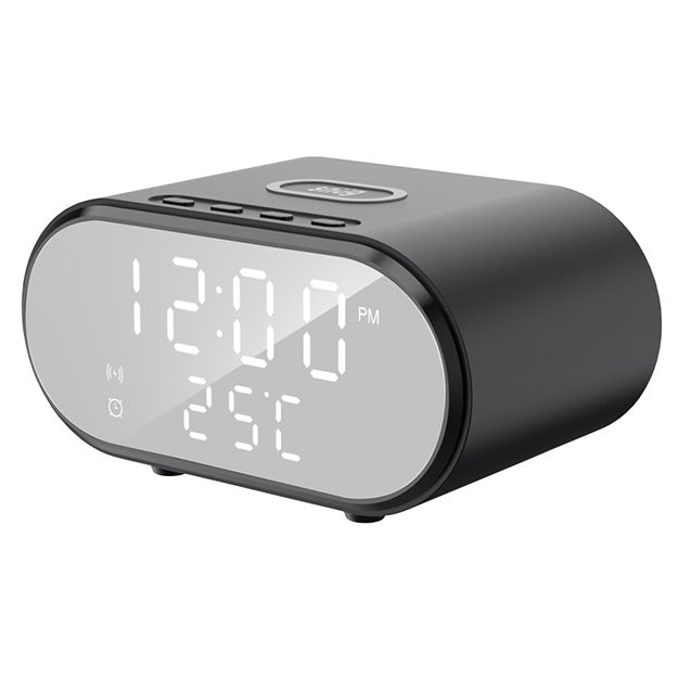 Snug Wireless Charger With Clock For Smartphones And iPhones - Black