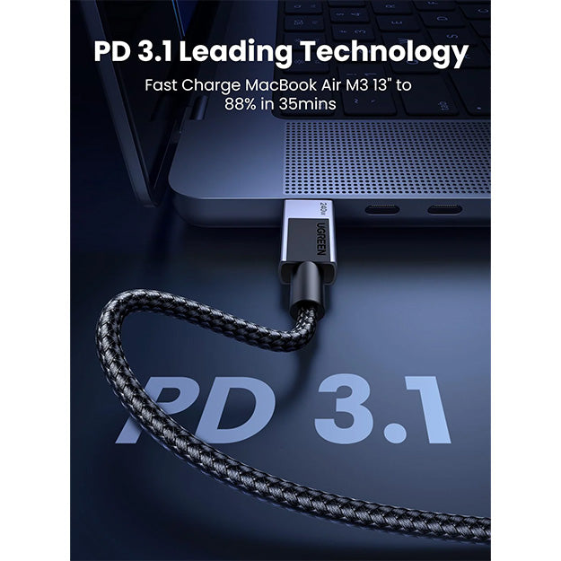 UGreen USB-C To USB-C 240W Cable With Fast Charging 2m - Black