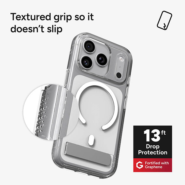 Zagg Crystal Palace Snap MagSafe Case With KickStand For Apple iPhone 18 PRO MAX / 17 PRO MAX - Clear