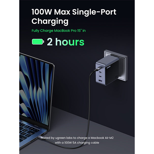 UGreen Nexode 4 Port PD/USB Wall Charger - Grey