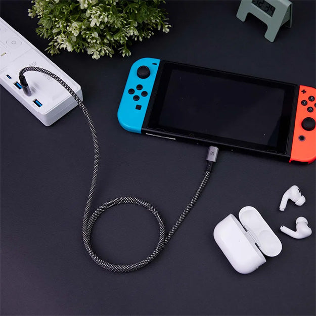 Adam Elements CASA MP100 USB-C To USB-C 240W Magnetic Charging Cable 100cm - Black