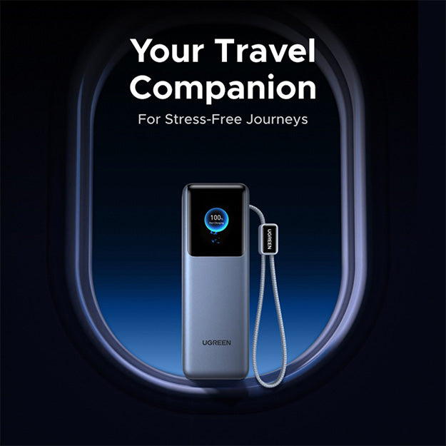 UGreen Nexode 4 Port 25000mAh Power Bank With Retractable Cable (200W)