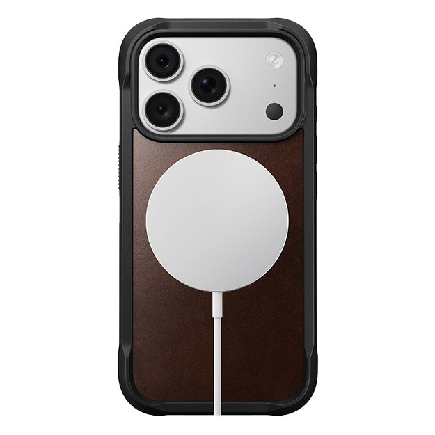 Nomad Rugged Leather MagSafe Case For Apple iPhone 18 PRO / 17 PRO - Rustic Brown
