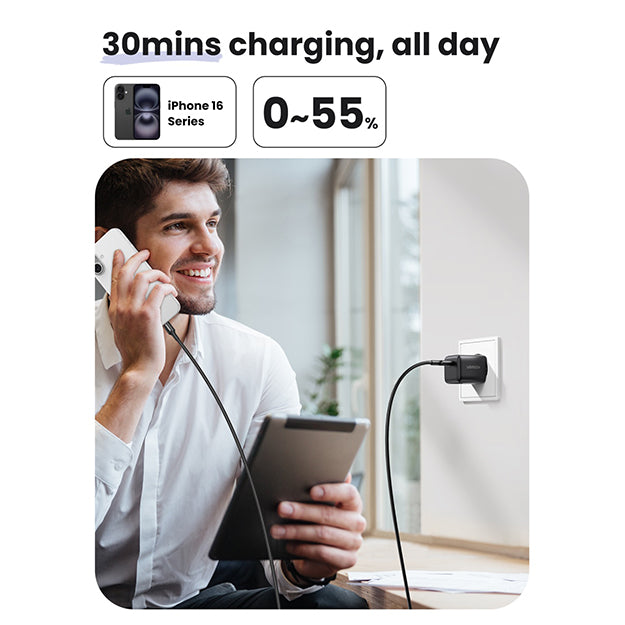 UGreen 1 Port PD Wall Charger With Cable 30W – Black