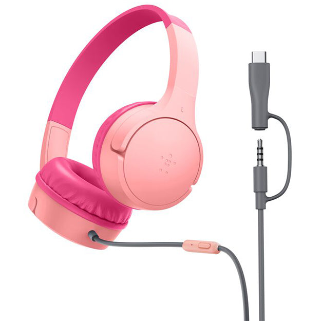 Belkin SoundForm 3.5mm Mini Wired On-Ear USB-C Headphones For Kids