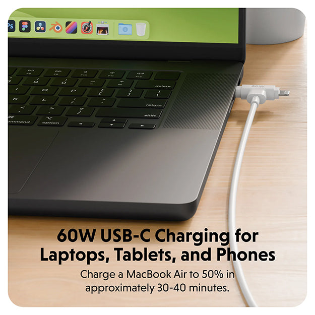 Hyper Juice USB-C And Lightning Hybrid Silicone Cable (1.5m/5ft)