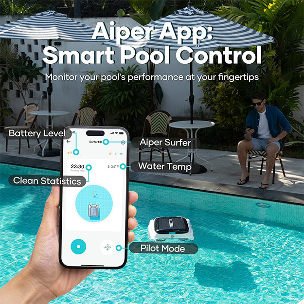 Aiper Surfer M1 Cordless Robotic Pool Skimmer - White