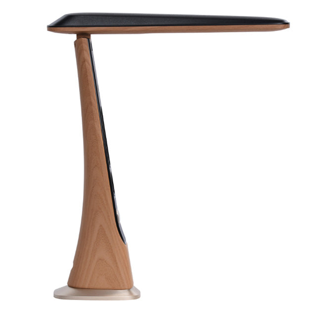 Snug LED Desk Lamp With Clock – Wood