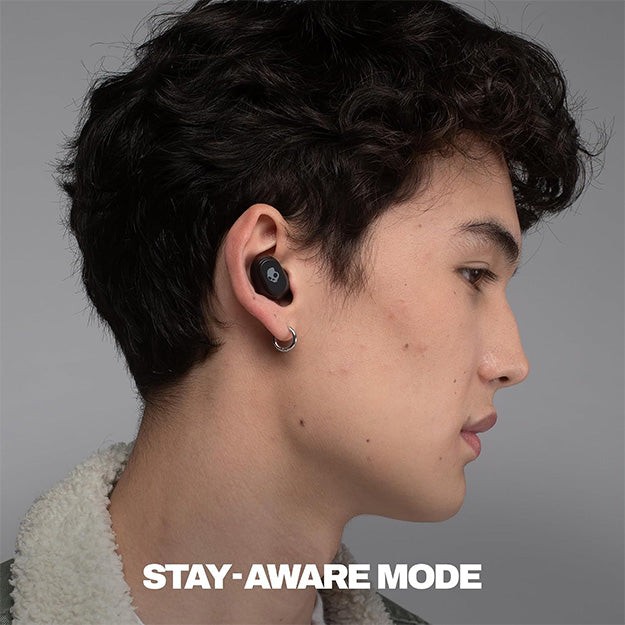 SkullCandy Dime 360 Wireless Pea Shape In-Ear Earbuds With Clip - Black
