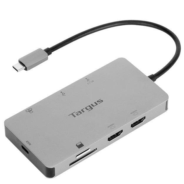 Targus USB-C Dual HDMI 4K Docking Station With 100W PD Pass-Thru - Grey
