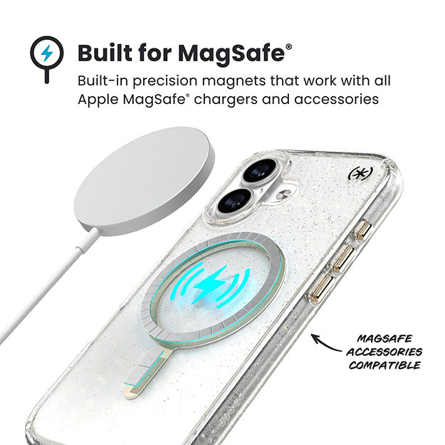 Speck Presidio Lux Glitter Case With MagSafe For iPhone 17
