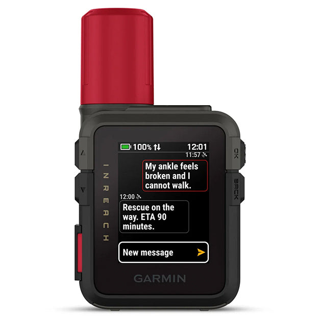 Garmin inReach Mini 3 Plus Rugged Compact SOS Satellite Communicator With Photo And Voice Messaging - Black & Red