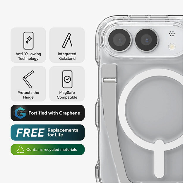 Zagg Crystal Palace Snap MagSafe Case With KickStand For Apple iPhone DUO - Clear