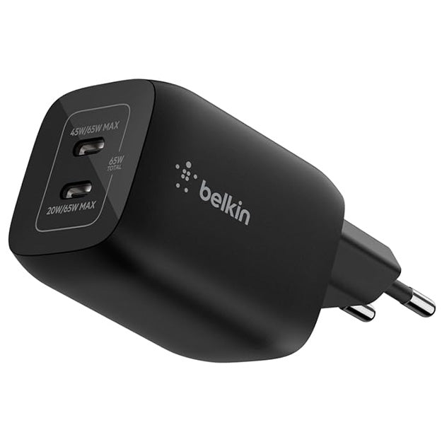 Belkin Gaming Dual USB-C Wall Charger 65W For Nintendo Switch 2 - Black