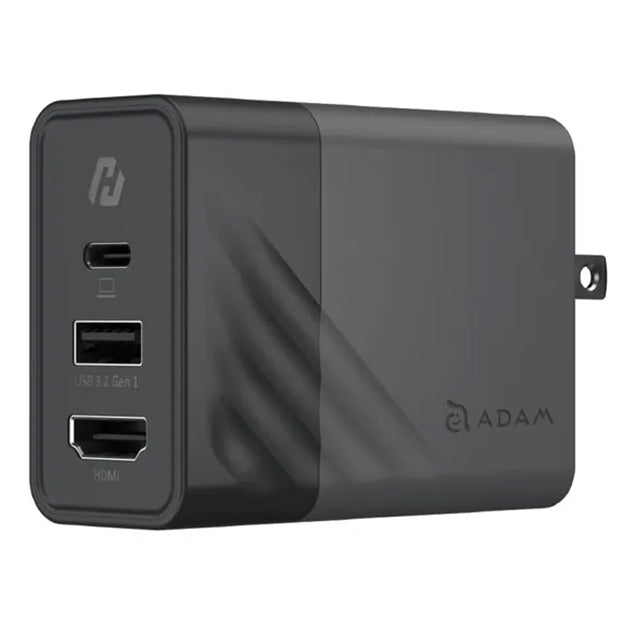 Adam Elements GaN Hub 65W GaN Charger With HDMI Display - Black