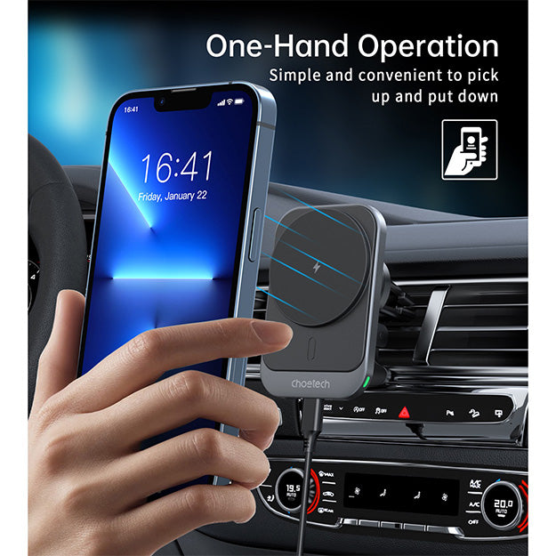 Choetech Magnetic Wireless Car Charger T206-F 15W – Black