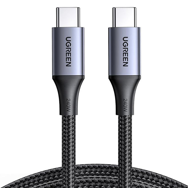 UGreen 240W USB-C To USB-C Braided Cable With Fast Charging 1m - Black