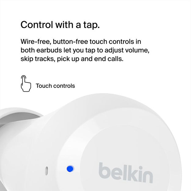 Belkin SoundForm Bolt True Wireless In-Ear Earbuds - White