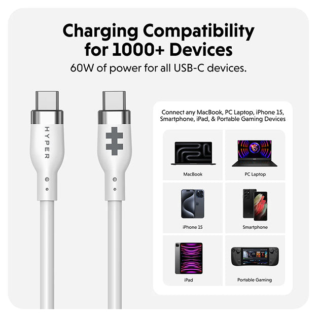 Hyper HyperJuice USB-C Silicone Charging Cable (1.5m/5ft)