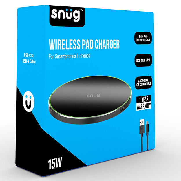 Snug Wireless Pad Charger For Smartphones And iPhones - Black