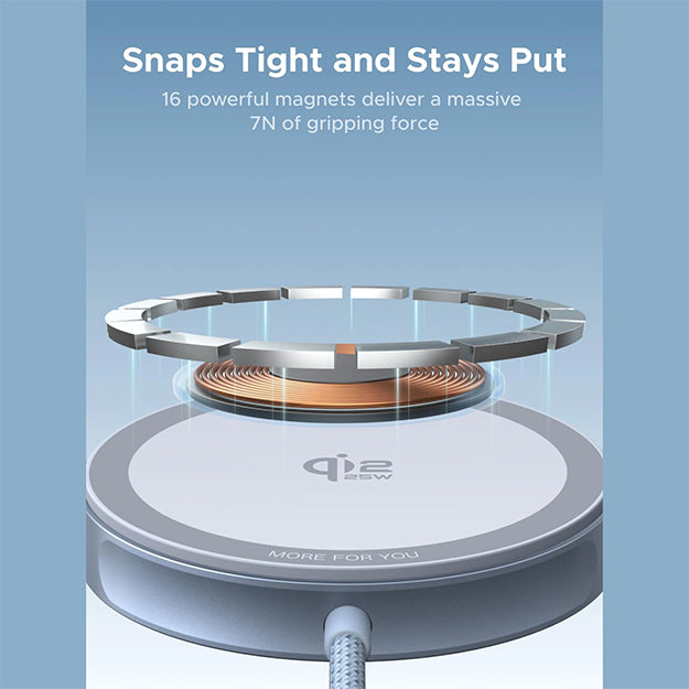 UGreen 25W MagFlow Qi2.2 Certified Magnetic Wireless Charger - Blue