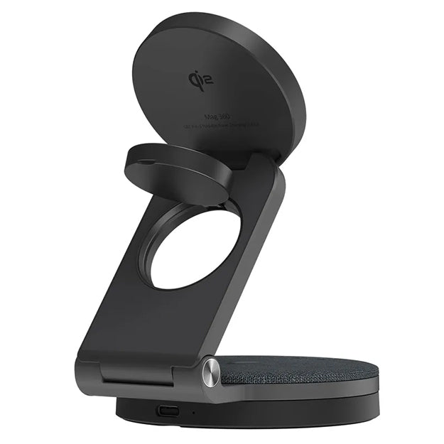 Adam Elements Mag 360 Qi2 3-in-1 Foldable Travel Charging Station - Space Grey