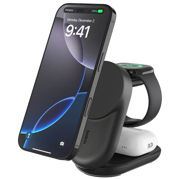 Belkin UltraCharge 25W 3-in-1 Qi2 Round Magnetic Wireless Charger
