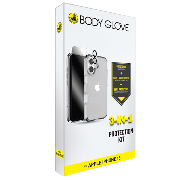 Body Glove 3-In-1 Protection Bundle For iPhone 16 - Clear