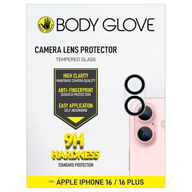 Body Glove Tempered Glass Camera Screen Protector For iPhone 16 Plus / 17 – Black