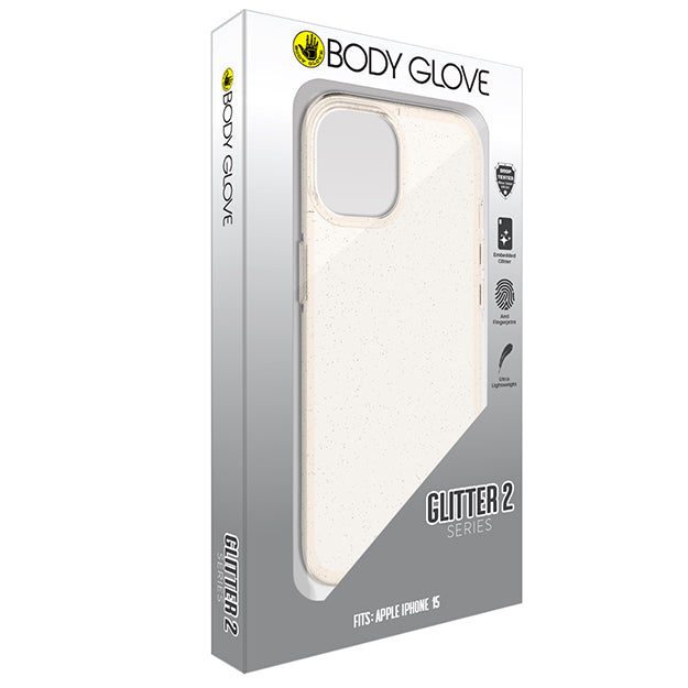 Body Glove Glitter2 Case For iPhone 15 - Clear Rose Gold