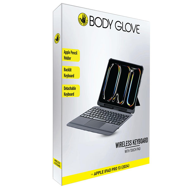 Body Glove Wireless Keyboard Case With Touchpad For Apple iPad Pro 13" (2024 M4 Model) - Black
