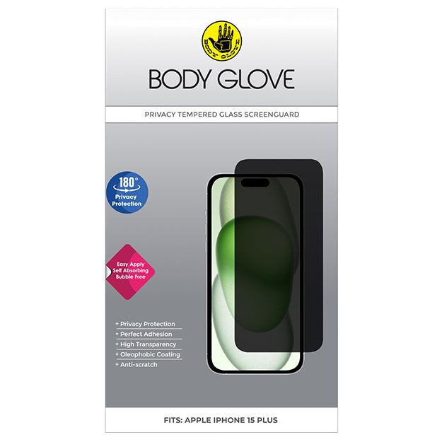 Body Glove Privacy Tempered Glass Screen Protector For iPhone 15 Plus