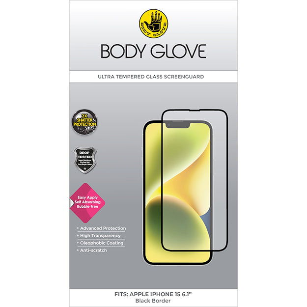 Body Glove iPhone 15 Ultra Tempered Glass Screen Protector Clear