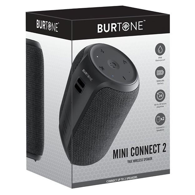 Burtone Mini Connect 2 Bluetooth Wireless Speaker - Black