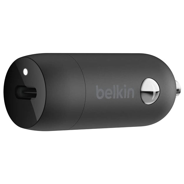 Belkin 30W BoostCharge USB-C Car Charger With USB-C to Lightning Cable - Black