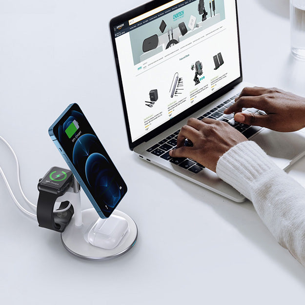 Choetech Fast Wireless 3 In 1 Charger 15W – White