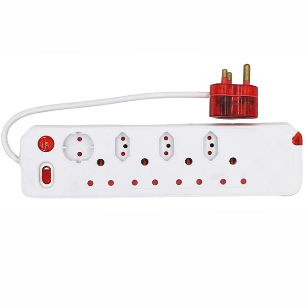 ElectricMate 8 Way Single Switch High level Surge Multiplug - White
