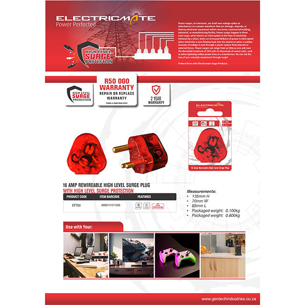 ElectricMate High Level Surge Plug - Red