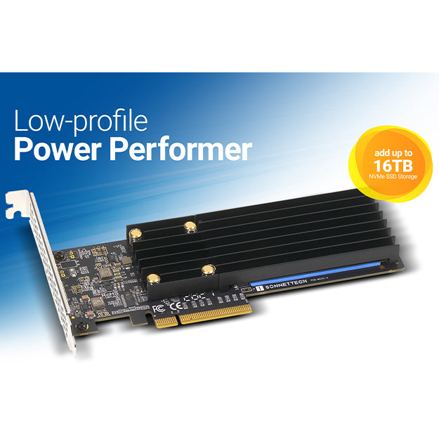 Sonnet M.2 2x4 Low-Profile PCIe Card (Two M.2 NVMe SSD slots, Add Your Own SSDs Up To 16TB)