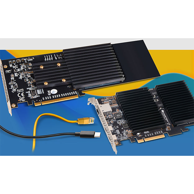 Sonnet M.2 2x4 Low-Profile PCIe Card (Two M.2 NVMe SSD slots, Add Your Own SSDs Up To 16TB)