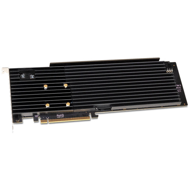 Sonnet M.2 8x4 Silent Gen4 PCIe Card (Eight M.2 NVMe SSD slots, Add Your Own SSDs up to 64TB)