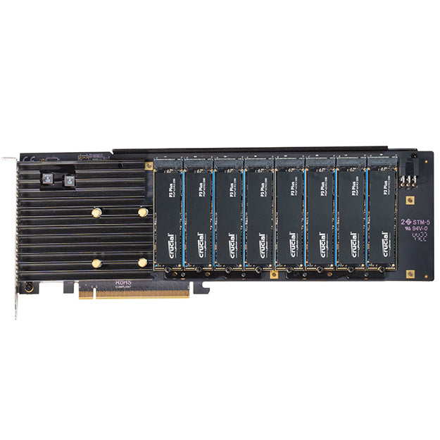 Sonnet M.2 8x4 Silent Gen4 PCIe Card (Eight M.2 NVMe SSD slots, Add Your Own SSDs up to 64TB)