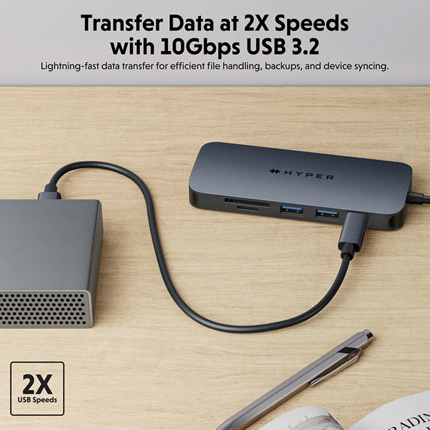HyperDrive Next 8 Port USB-C Hub - Black